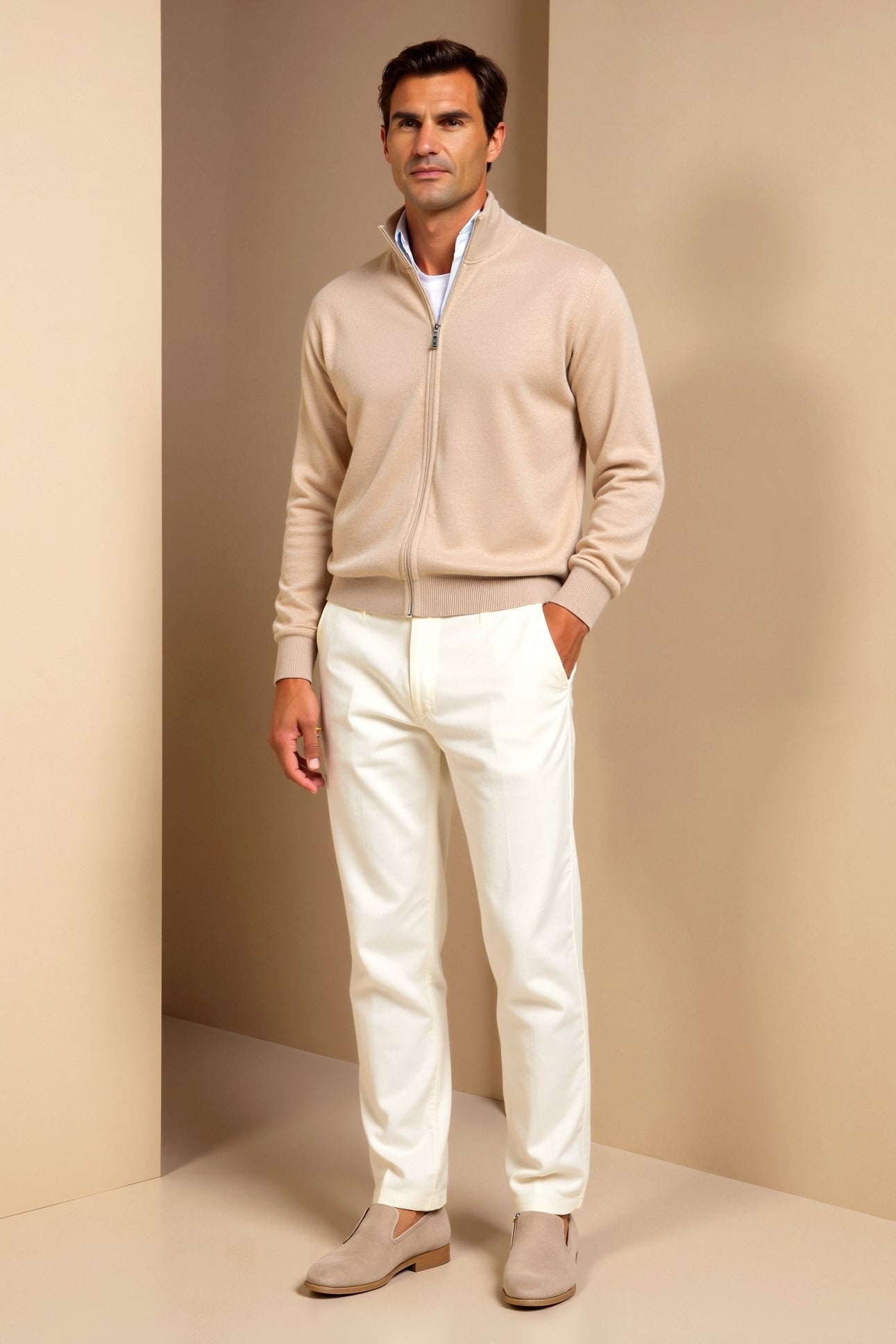 Mænds Cardigan Slim-Fit Stilfuld 6