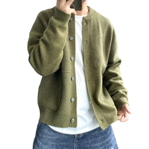 Mænds Cardigan med Knapper og Tætsiddende Design 0