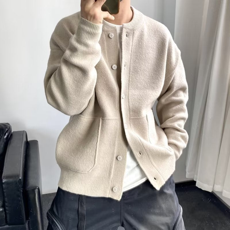 Mænds Cardigan med Knapper og Tætsiddende Design 1
