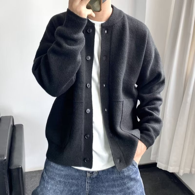 Mænds Cardigan med Knapper og Tætsiddende Design 2