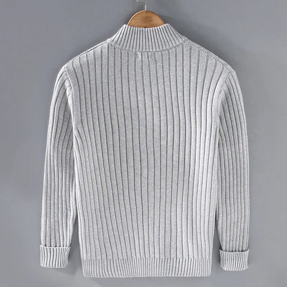Mænds Cardigan med Lynlås og Ribstrik 1
