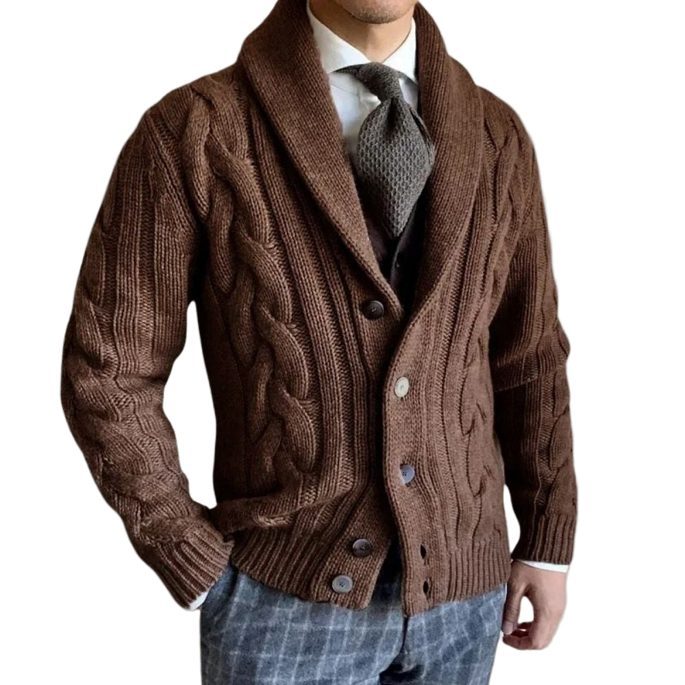 Mænds Cardigan med Revers 0