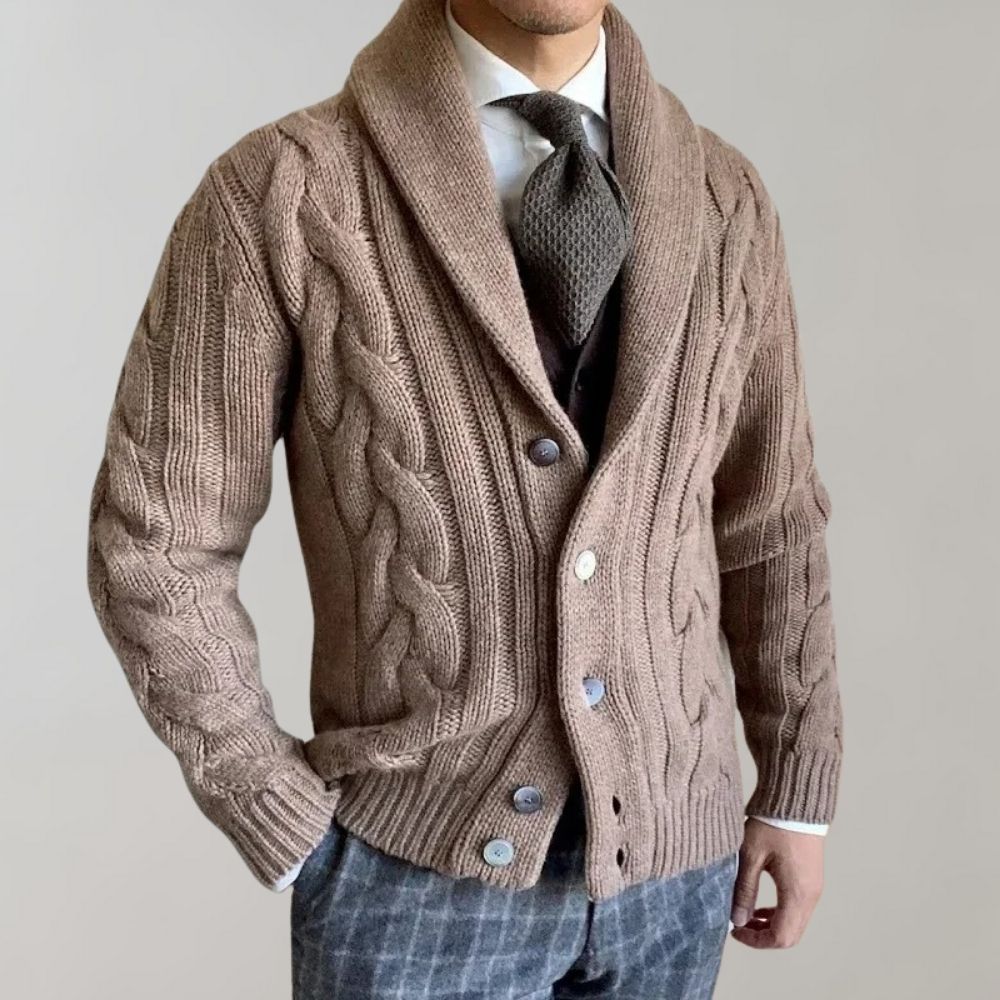 Mænds Cardigan med Revers 3