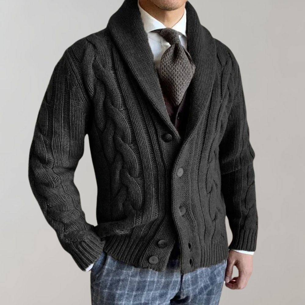 Mænds Cardigan med Revers 4