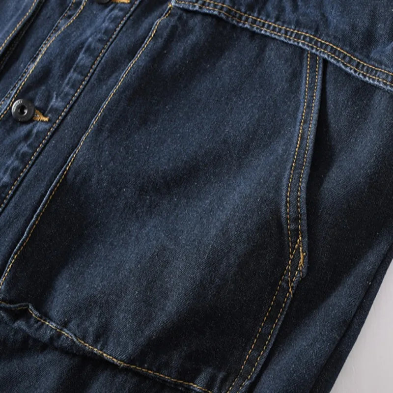 Mænds Cargo Denimjakke Boxy Stil 4