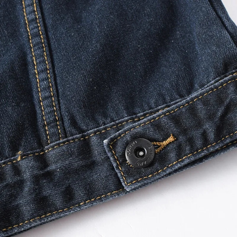 Mænds Cargo Denimjakke Boxy Stil 5