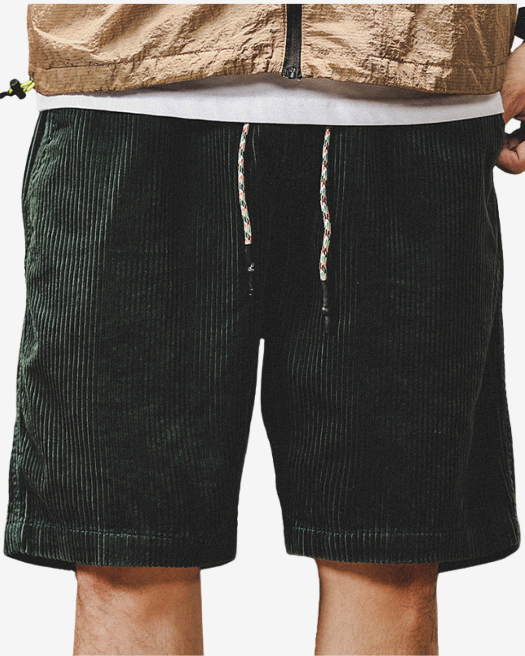 Mænds Casual Corduroy Shorts Med Afslappet Pasform 5