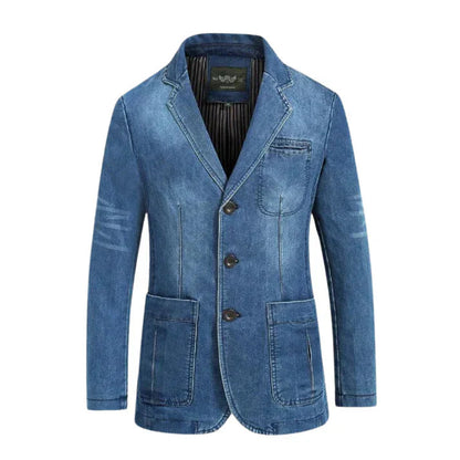 Mænds Casual Denim Blazer Trendy 0