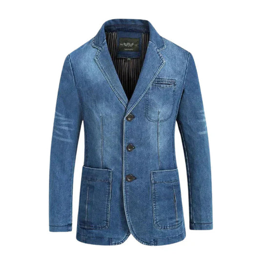 Mænds Casual Denim Blazer Trendy 0
