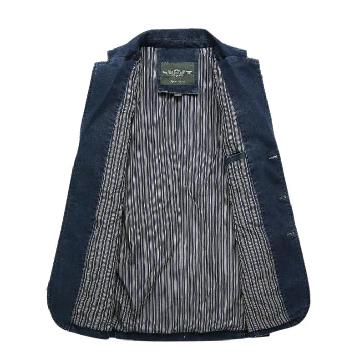 Mænds Casual Denim Blazer Trendy 3