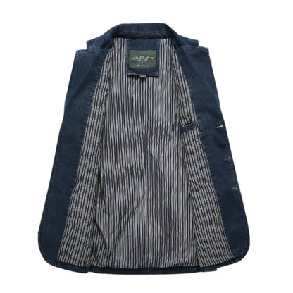 Mænds Casual Denim Blazer Trendy 3