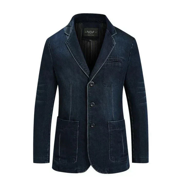 Mænds Casual Denim Blazer Trendy 6