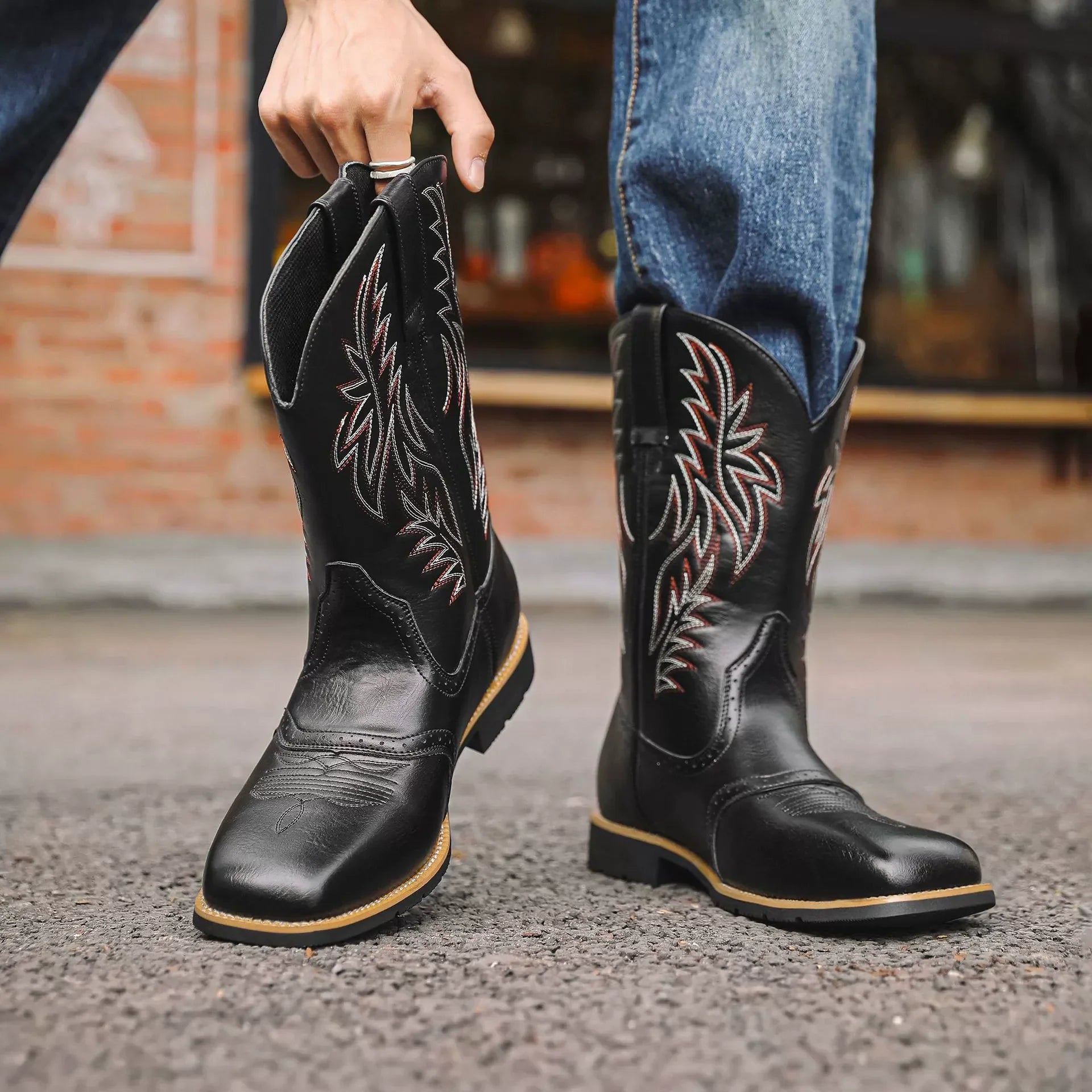 Mænds Cowboystøvler i Vestlig Stil 2