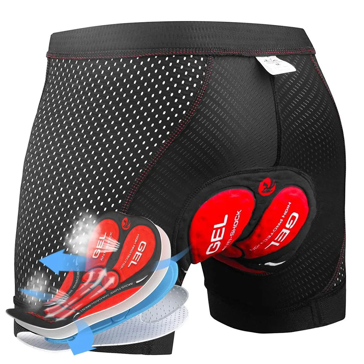 Mænds Cykelshorts 5D Polstring Åndbart Materiale 7
