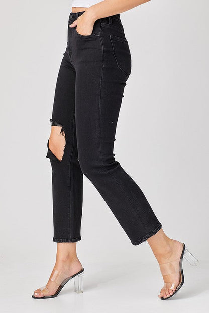 Mænds Denim Jeans Afslappet Distressed Sort 2