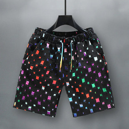 Mænds Farverige Denimshorts Casual Stil 1