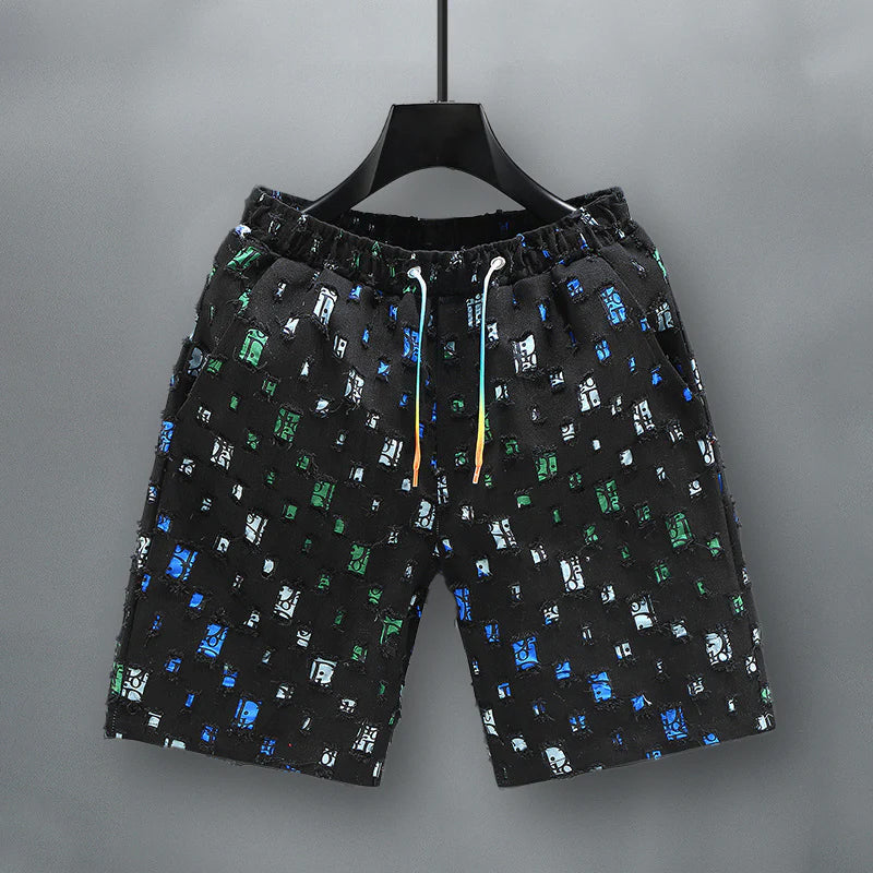 Mænds Farverige Denimshorts Casual Stil 2