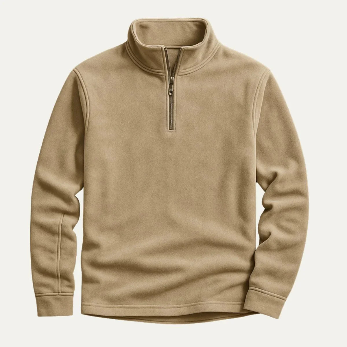 Mænds Fleece Pullover med Kvart Lynlås 1
