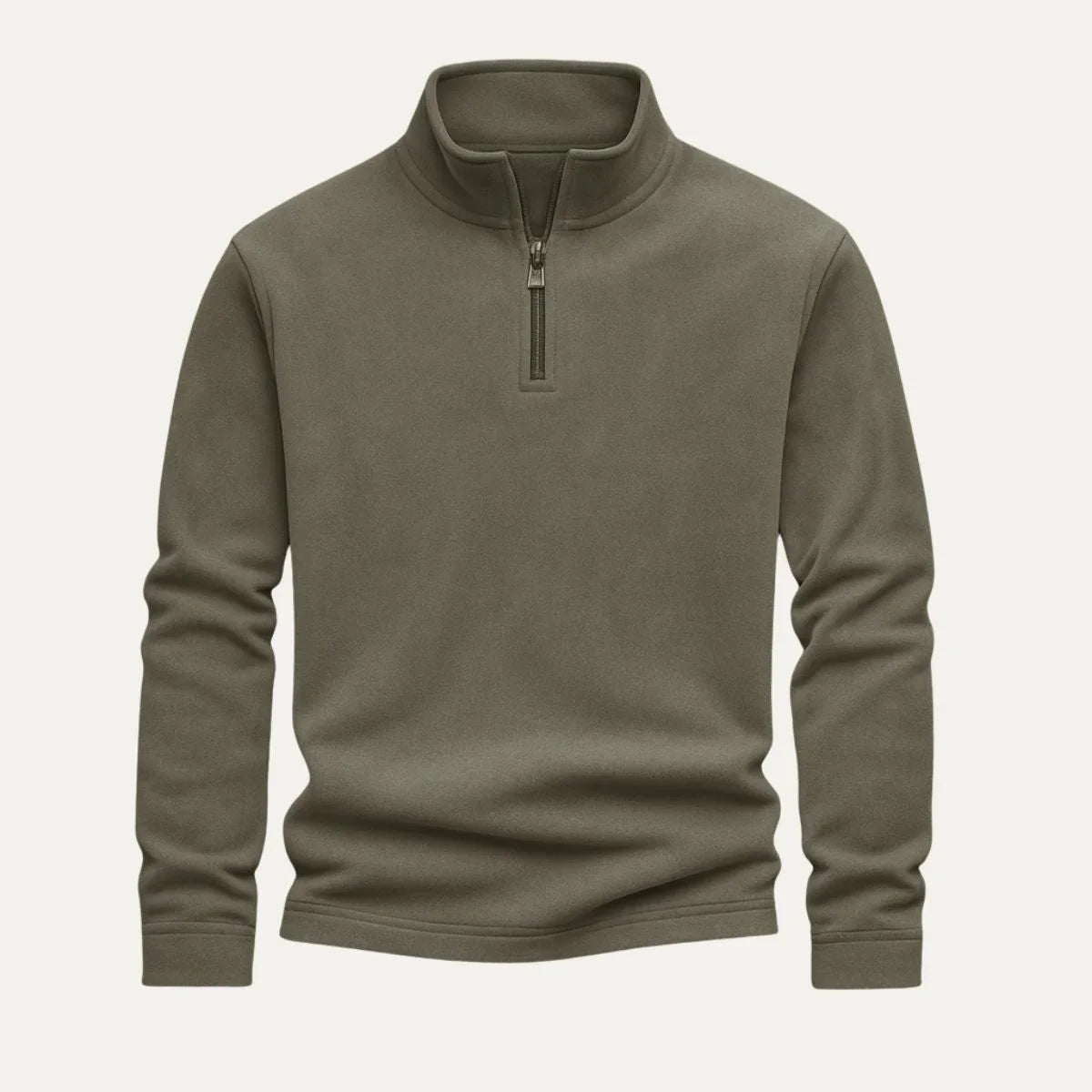 Mænds Fleece Pullover med Kvart Lynlås 4