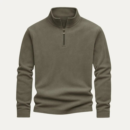 Mænds Fleece Pullover med Kvart Lynlås 4