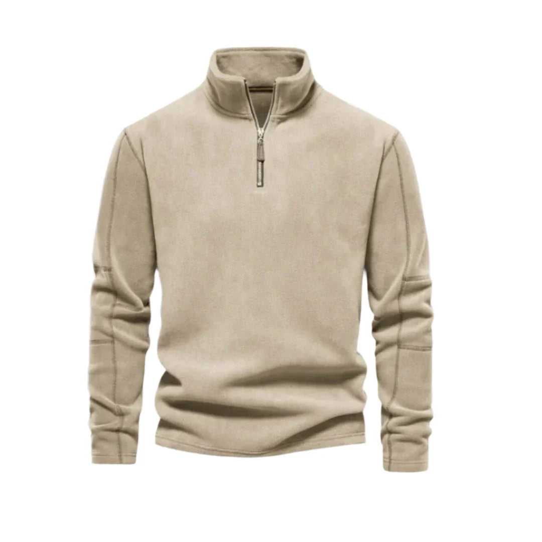 Mænds Fleece Pullover med Kvart Lynlås 5