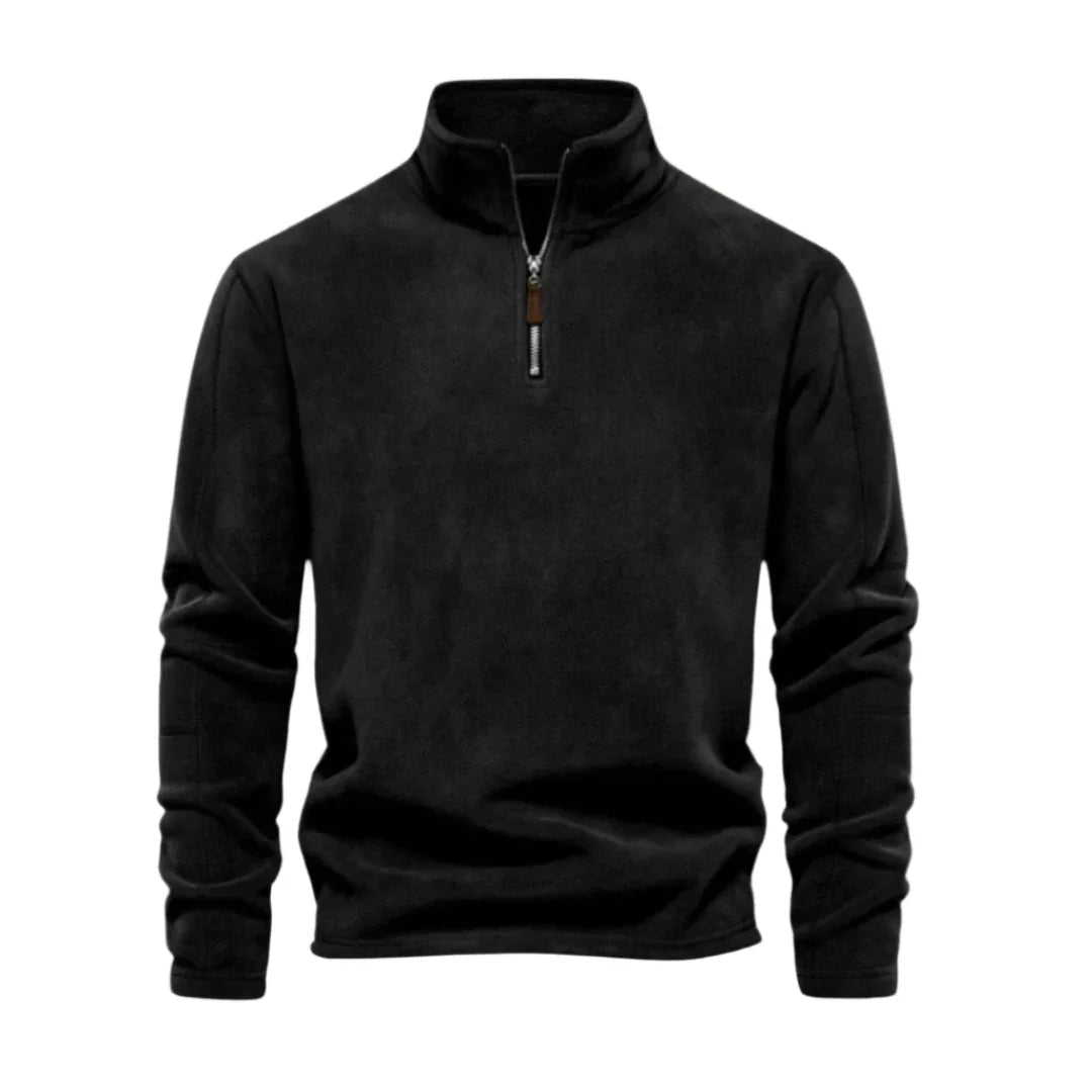 Mænds Fleece Pullover med Kvart Lynlås 6