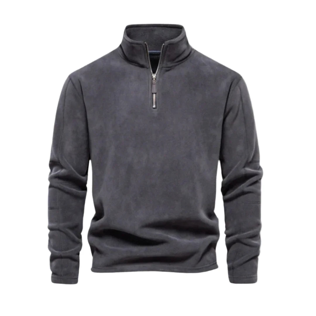 Mænds Fleece Pullover med Kvart Lynlås 7