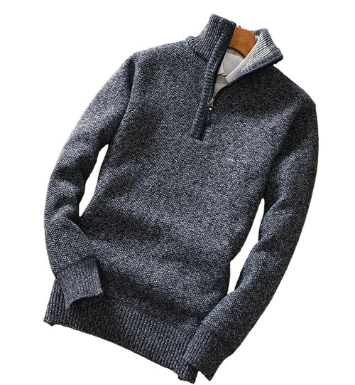 Mænds Fleece Sweater Halv-Zipper Casual 0
