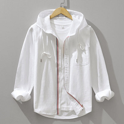 Mænds Hætte T-shirt med Lynlås 1