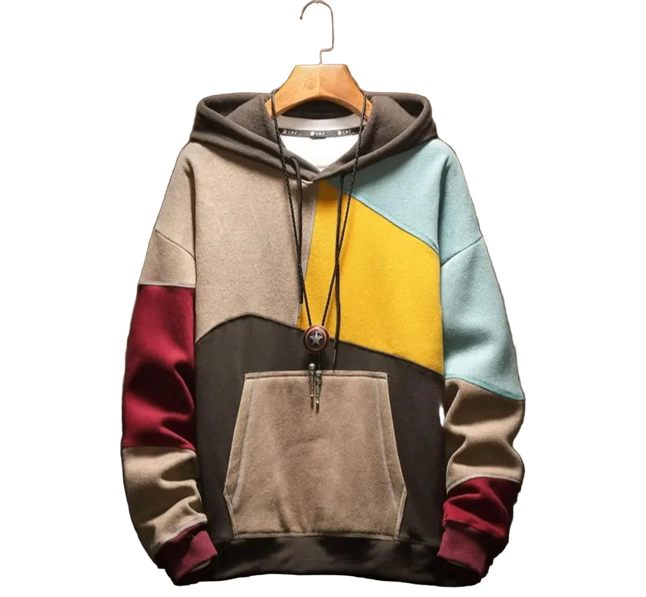 Mænds Hættetrøje Farveblok Design Casual 0