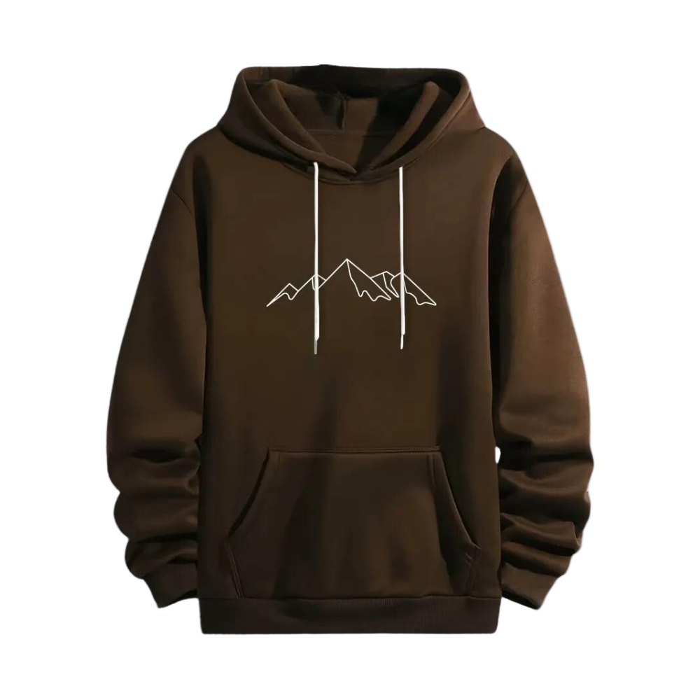 Mænds Hoodie med Bjergprint Stilfuld 0