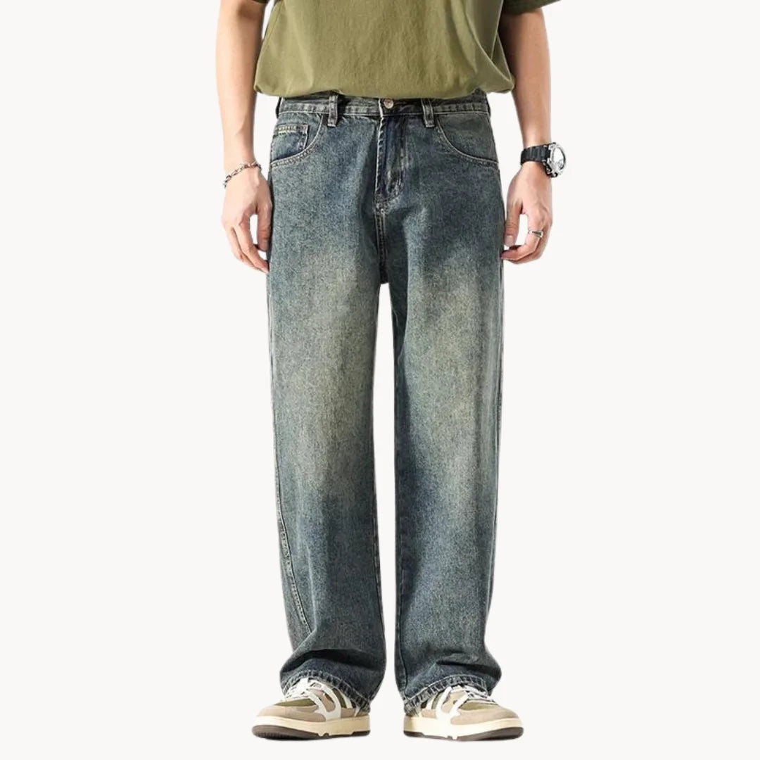 Mænds Jeans med Lige Ben og Fem Lommer 1