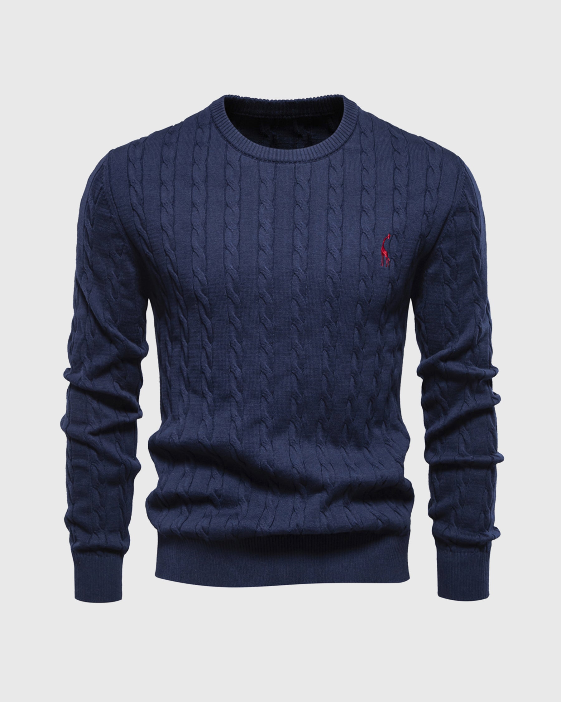 Mænds Kabelstrikket Sweater Moderne Stil 11