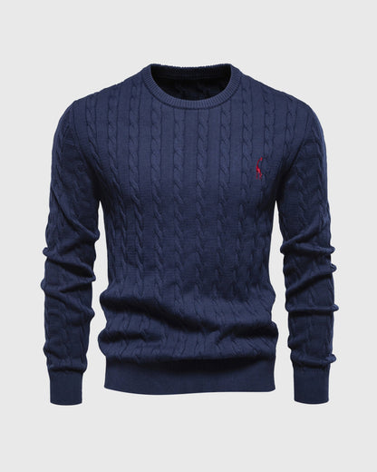 Mænds Kabelstrikket Sweater Moderne Stil 11