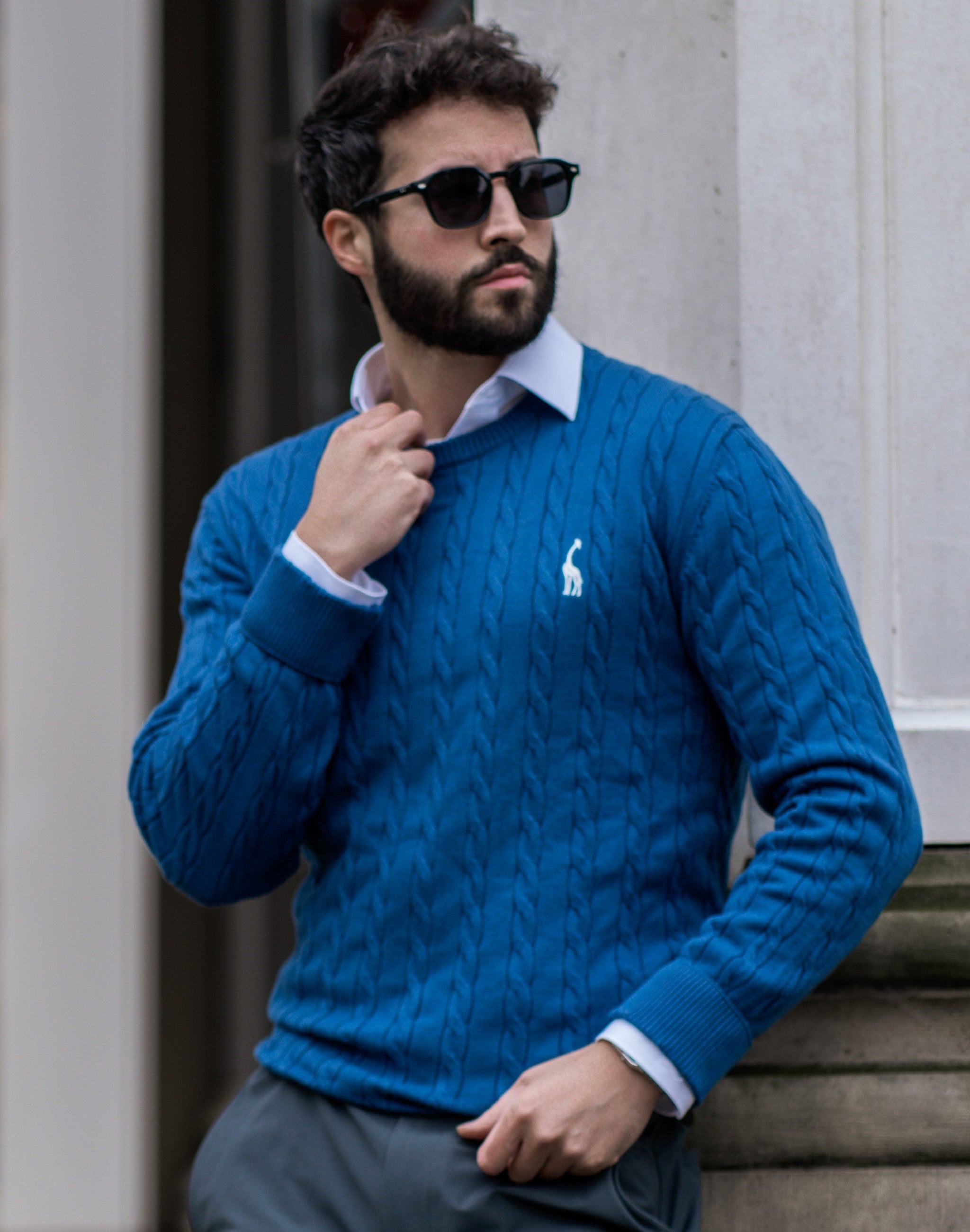 Mænds Kabelstrikket Sweater Moderne Stil 5