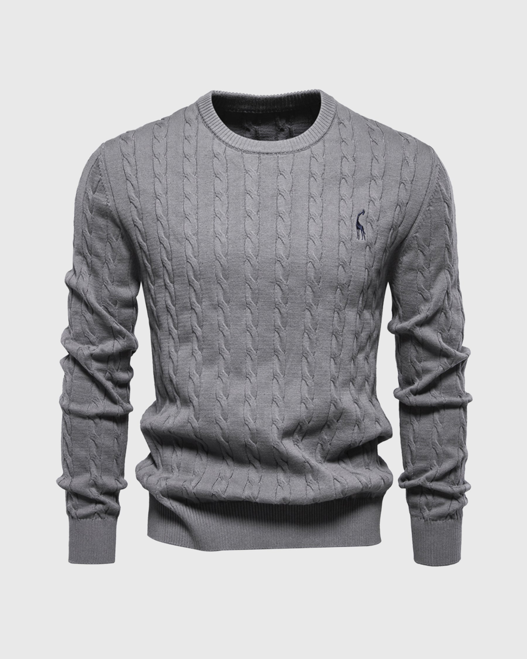 Mænds Kabelstrikket Sweater Moderne Stil 9