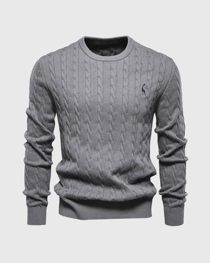 Mænds Kabelstrikket Sweater Moderne Stil 9