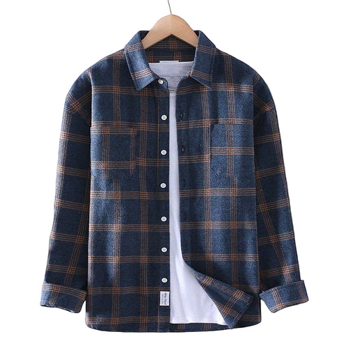 Mænds Klassisk Ternet Skjorte Button-Up 0