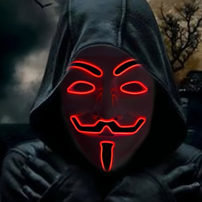 Mænds LED Halloween Maske Anonymt Design 1