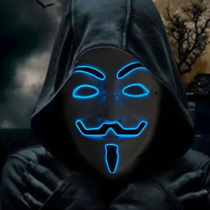 Mænds LED Halloween Maske Anonymt Design 3