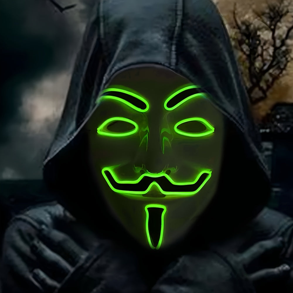 Mænds LED Halloween Maske Anonymt Design 5