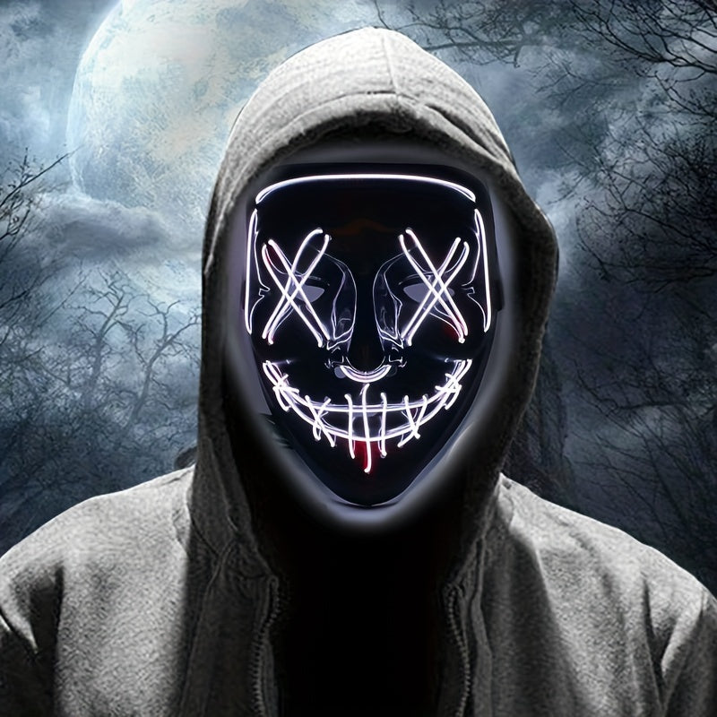 Mænds LED Halloween Maske Anonymt Design 6