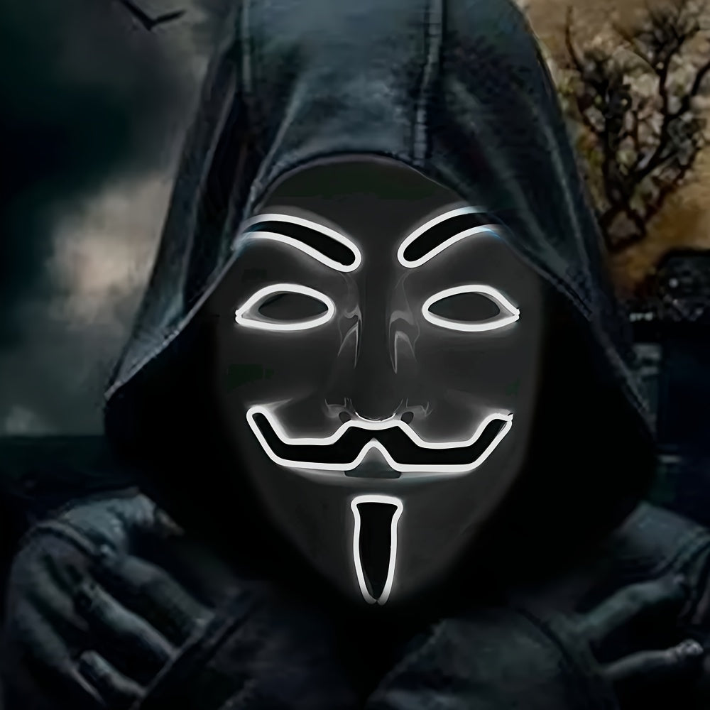 Mænds LED Halloween Maske Anonymt Design 7