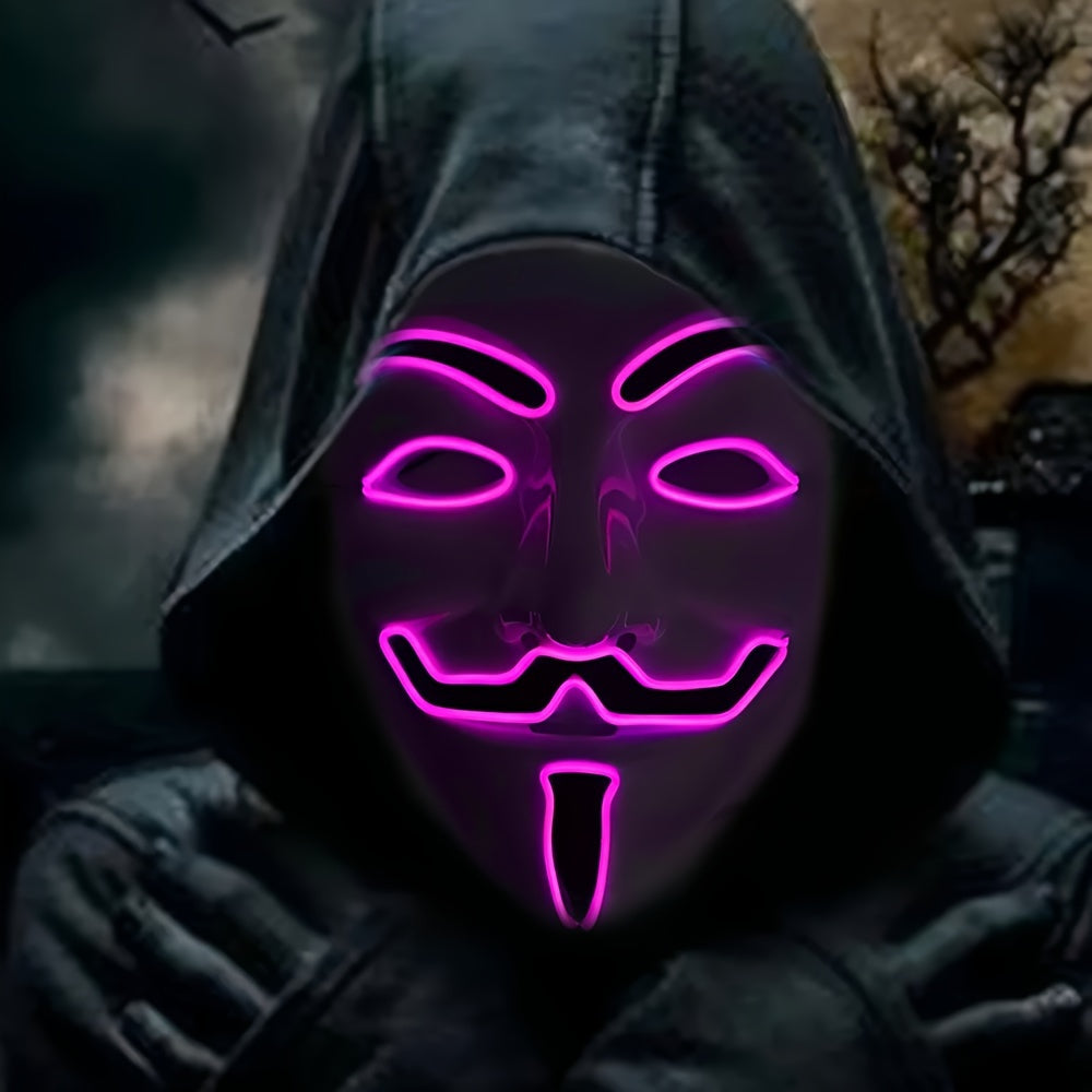Mænds LED Halloween Maske Anonymt Design 9