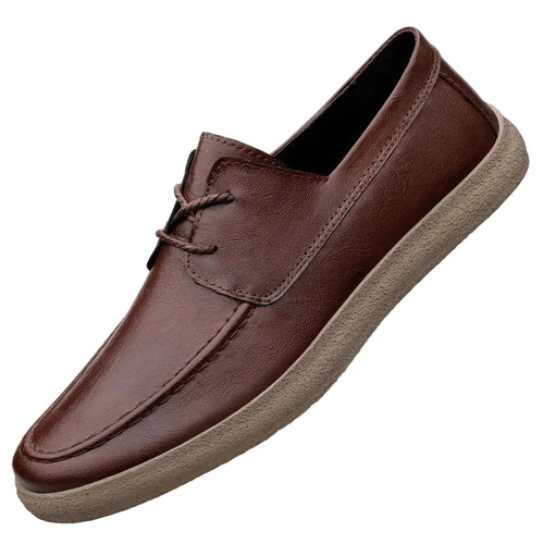 Mænds Læder Loafers Åben Snøre Stil 0