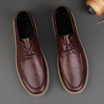 Mænds Læder Loafers Åben Snøre Stil 7