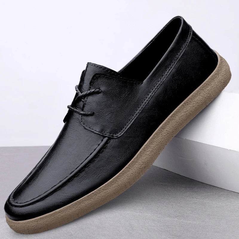 Mænds Læder Loafers Åben Snøre Stil 9