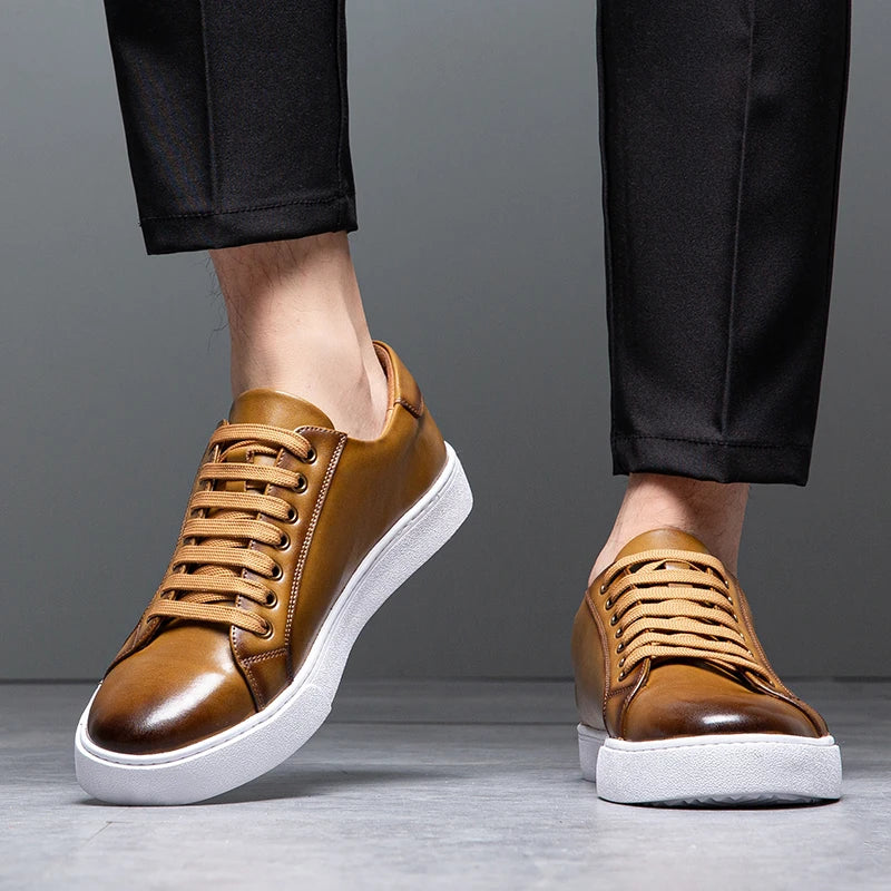Mænds Læder Sneakers Minimalistisk Design 1