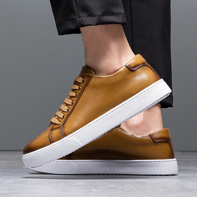 Mænds Læder Sneakers Minimalistisk Design 2