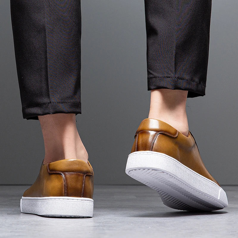 Mænds Læder Sneakers Minimalistisk Design 3